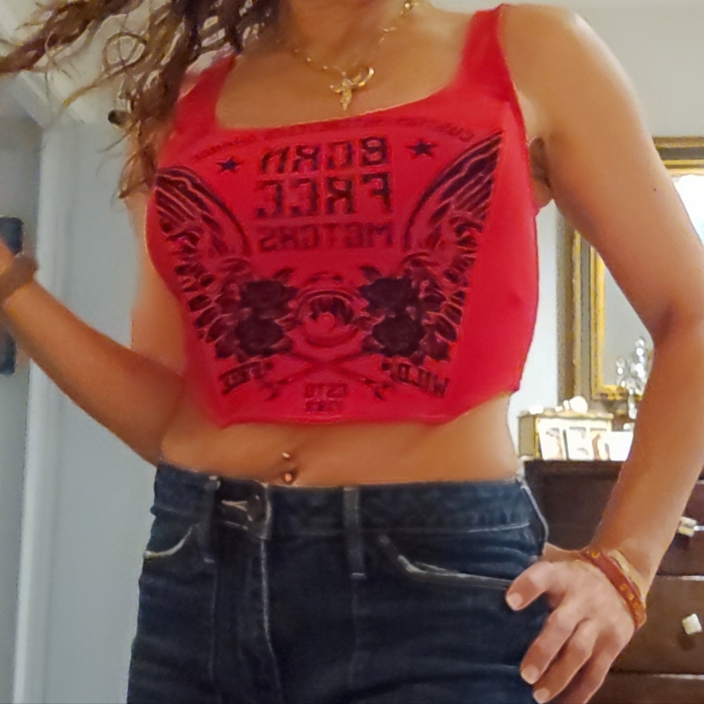 Red Women's Top - Picture 2 of 9